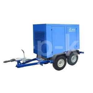 Дизельный генератор ТСС АД-100С-Т400-1РМ19 в погодозащитном кожухе на прицепе (двиг. TSS Diesel TDK 110 6LT)