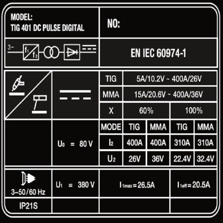 SAGGIO TIG 401 DC Pulse Digital